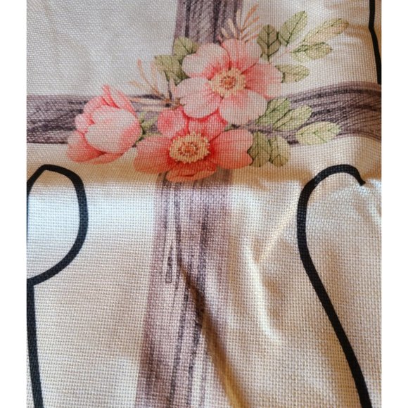 Easter Throw Pillow Cover Cross Decorative Accent Case Spring Cottage Decor 18" - Picture 5 of 6